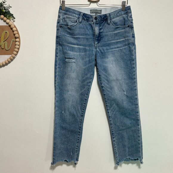 Wit & Wisdom Jeans Women's Sz 6 Ab Solution Distressed & Faded Ankle Blue - Picture 2 of 10